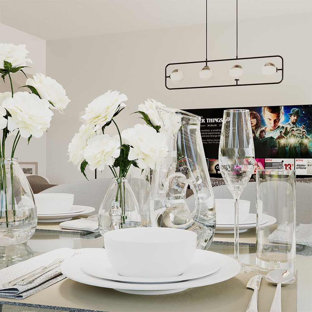 Salle a manger villa Domdidier Décoration intérieure salle à manger villa neuve standing à Domdidier